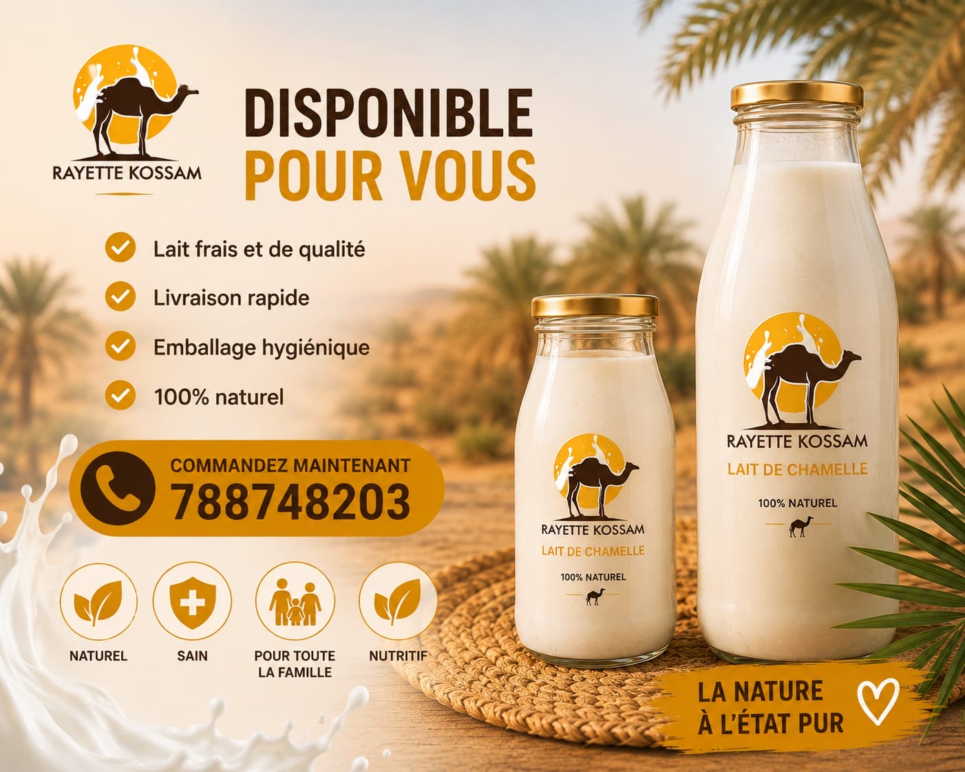 Lait de chamelle disponible à Dakar